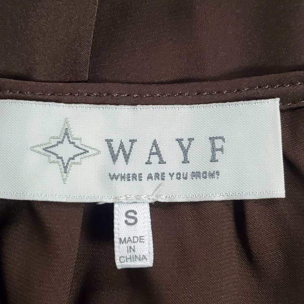 Wayf Womens Long Sleeve Tie Front Milkmaid Top Size S Brown Coquette Romantic - Picture 4 of 10